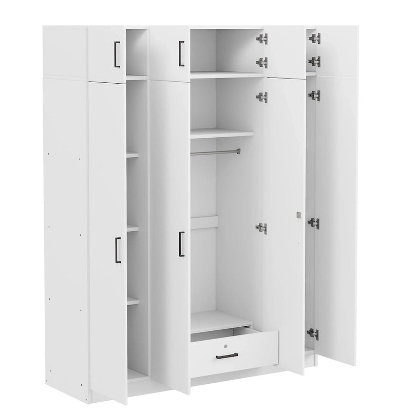 Armoire avec multiples rangements et meuble haut de