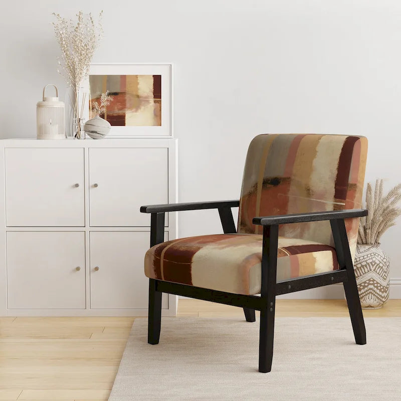 Fauteuil d'appoint abstrait rembourré brun chocolat et fauteuil moderne et contemporain