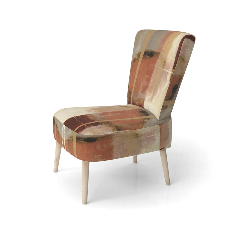Fauteuil d'appoint abstrait rembourré brun chocolat et fauteuil moderne et contemporain