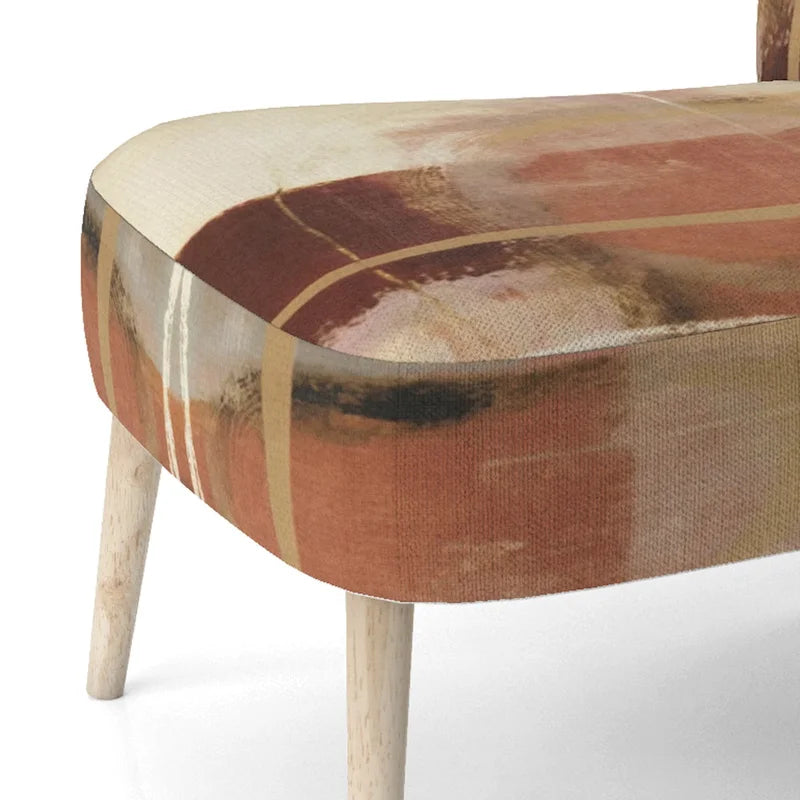 Fauteuil d'appoint abstrait rembourré brun chocolat et fauteuil moderne et contemporain