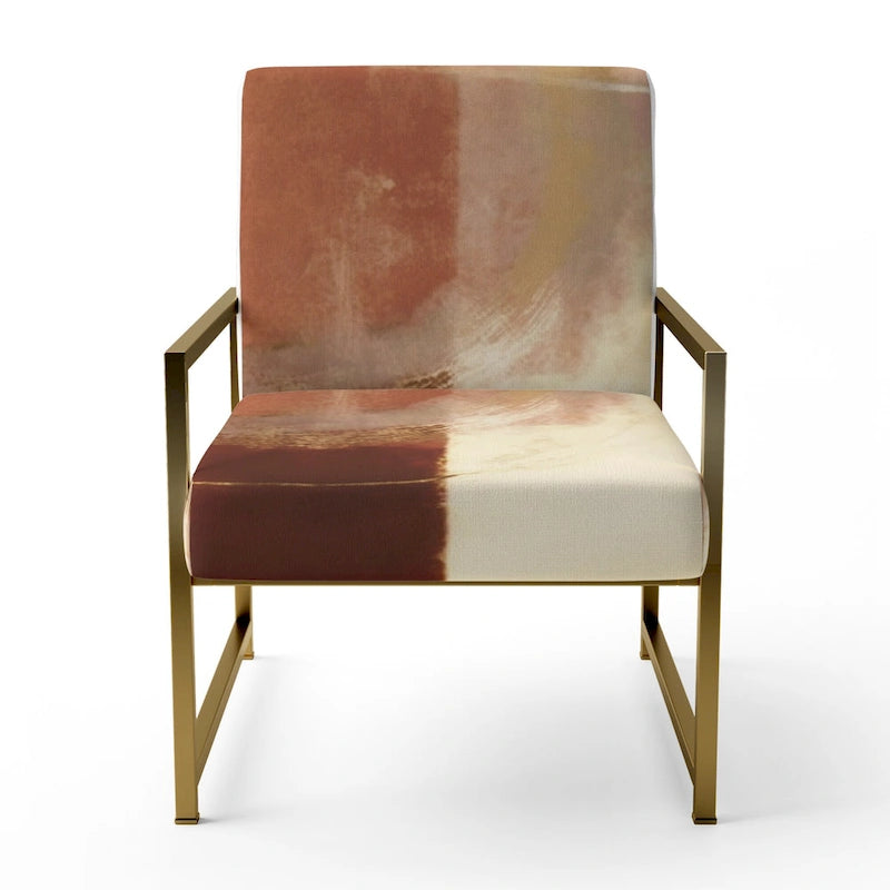 Fauteuil d'appoint abstrait rembourré brun chocolat et fauteuil moderne et contemporain