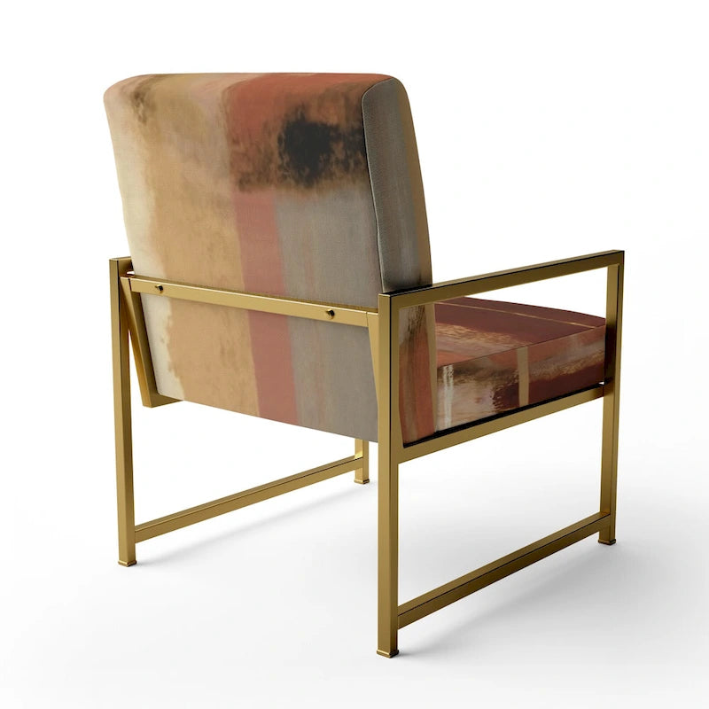 Fauteuil d'appoint abstrait rembourré brun chocolat et fauteuil moderne et contemporain