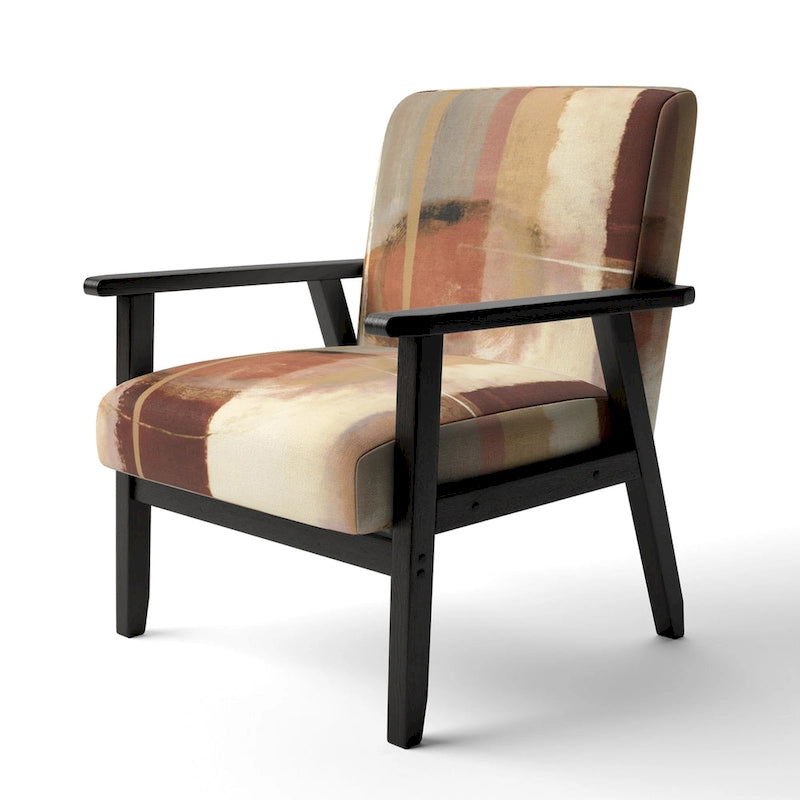 Fauteuil d'appoint abstrait rembourré brun chocolat et fauteuil moderne et contemporain