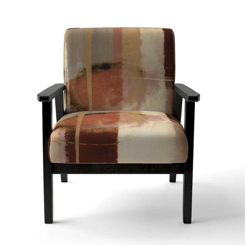 Fauteuil d'appoint abstrait rembourré brun chocolat et fauteuil moderne et contemporain
