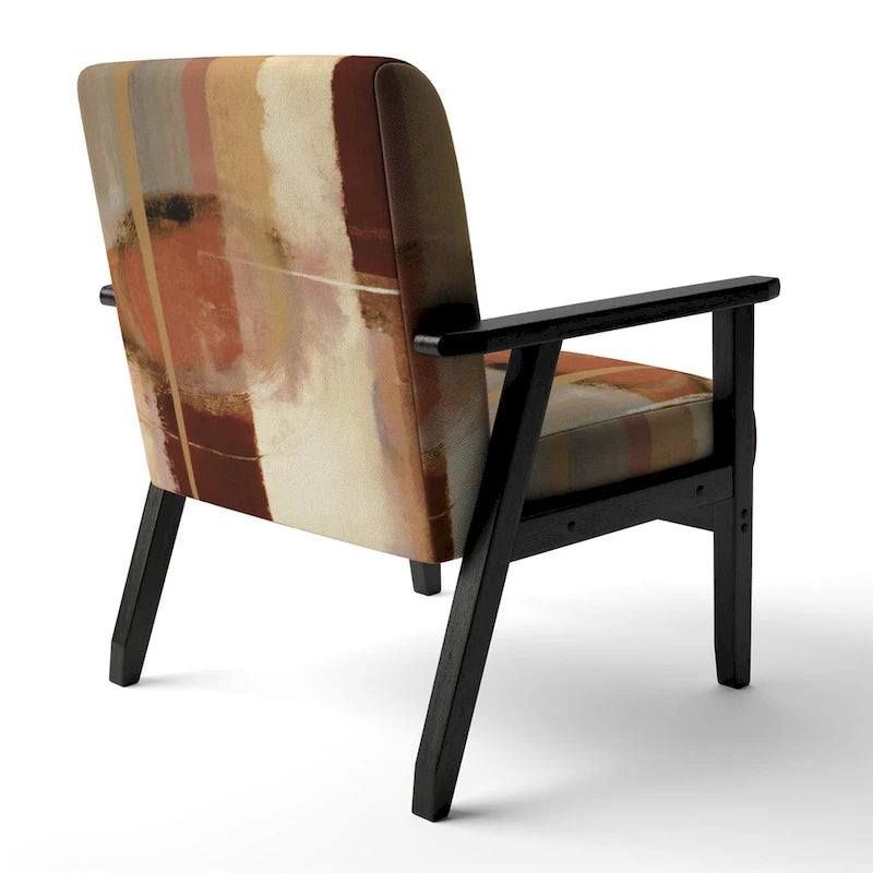 Fauteuil d'appoint abstrait rembourré brun chocolat et fauteuil moderne et contemporain