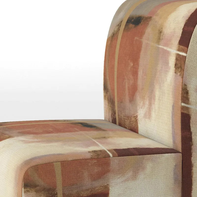 Fauteuil d'appoint abstrait rembourré brun chocolat et fauteuil moderne et contemporain
