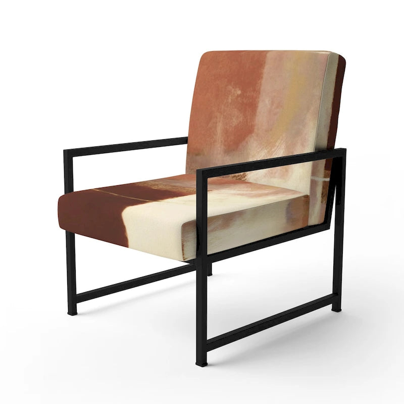 Fauteuil d'appoint abstrait rembourré brun chocolat et fauteuil moderne et contemporain
