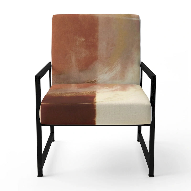 Fauteuil d'appoint abstrait rembourré brun chocolat et fauteuil moderne et contemporain