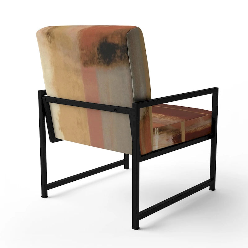 Fauteuil d'appoint abstrait rembourré brun chocolat et fauteuil moderne et contemporain