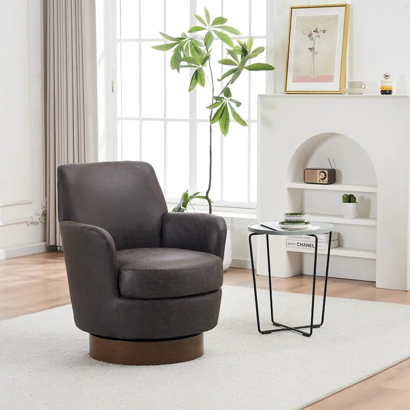 Fauteuil pivotant en cuir PU