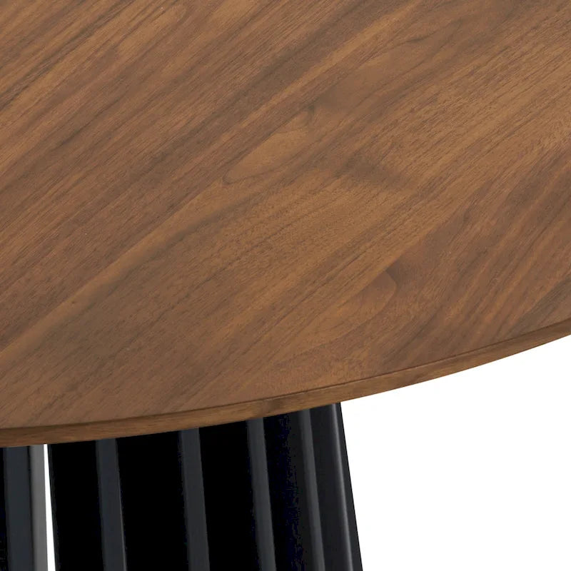 Table à manger ovale de 79 pouces en bois massif avec piédestal à lattes