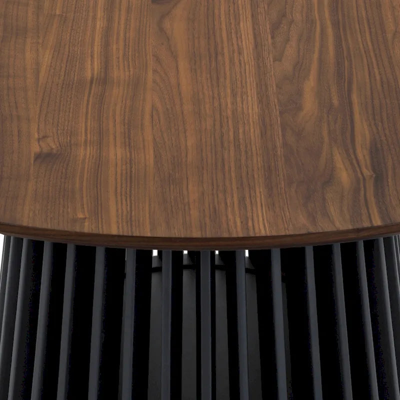 Table à manger ovale de 79 pouces en bois massif avec piédestal à lattes
