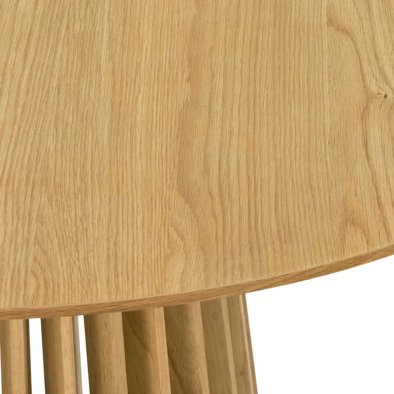 Table à manger ovale de 79 pouces en bois massif avec piédestal à lattes