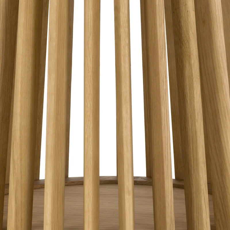 Table à manger ovale de 79 pouces en bois massif avec piédestal à lattes