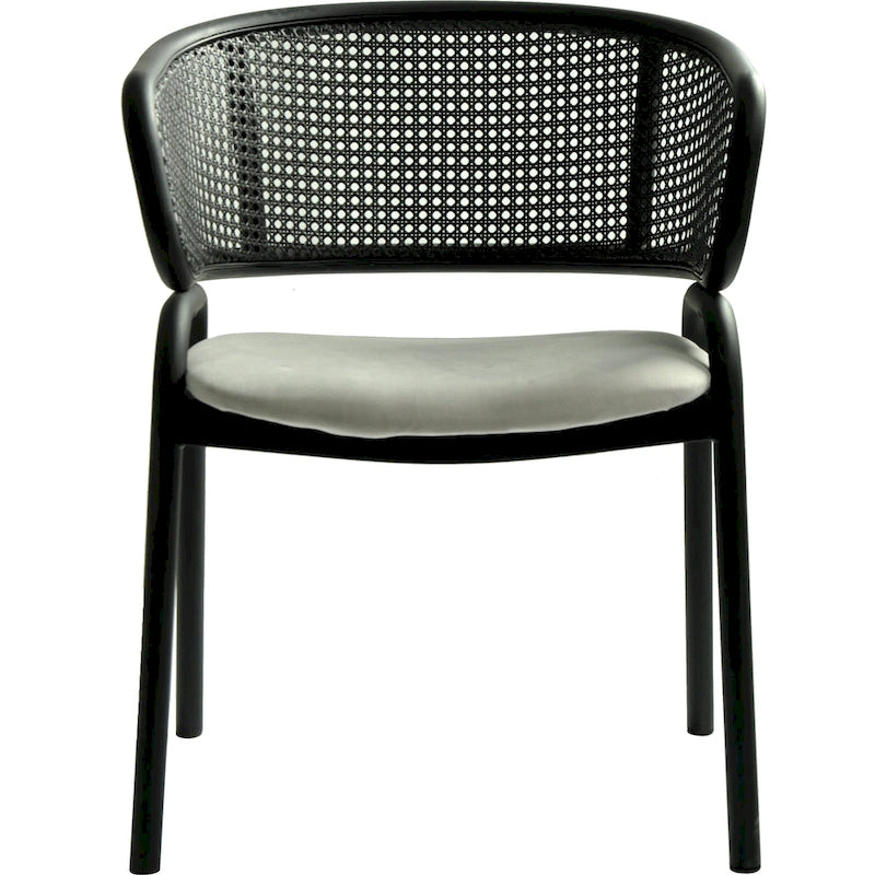 Chaise de salle à manger moderne capitonnée avec fauteuil confortable et pieds en fer noir pour salle à manger, cuisine, patio