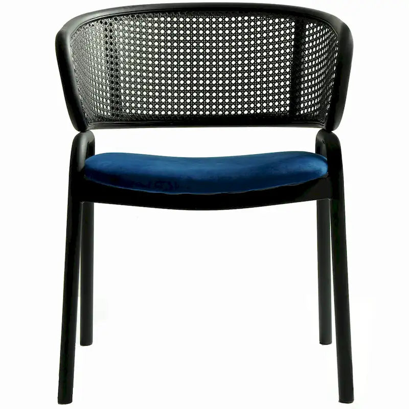 Chaise de salle à manger moderne capitonnée avec fauteuil confortable et pieds en fer noir pour salle à manger, cuisine, patio