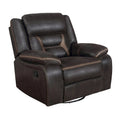 Fauteuil inclinable manuel coulissant de 41 pouces, avec coussin supérieur, en similicuir marron foncé
