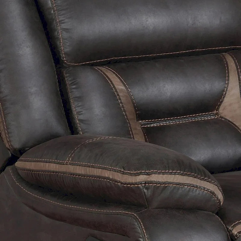 Fauteuil inclinable manuel coulissant de 41 pouces, avec coussin supérieur, en similicuir marron foncé