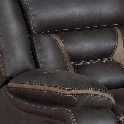 Fauteuil inclinable manuel coulissant de 41 pouces, avec coussin supérieur, en similicuir marron foncé