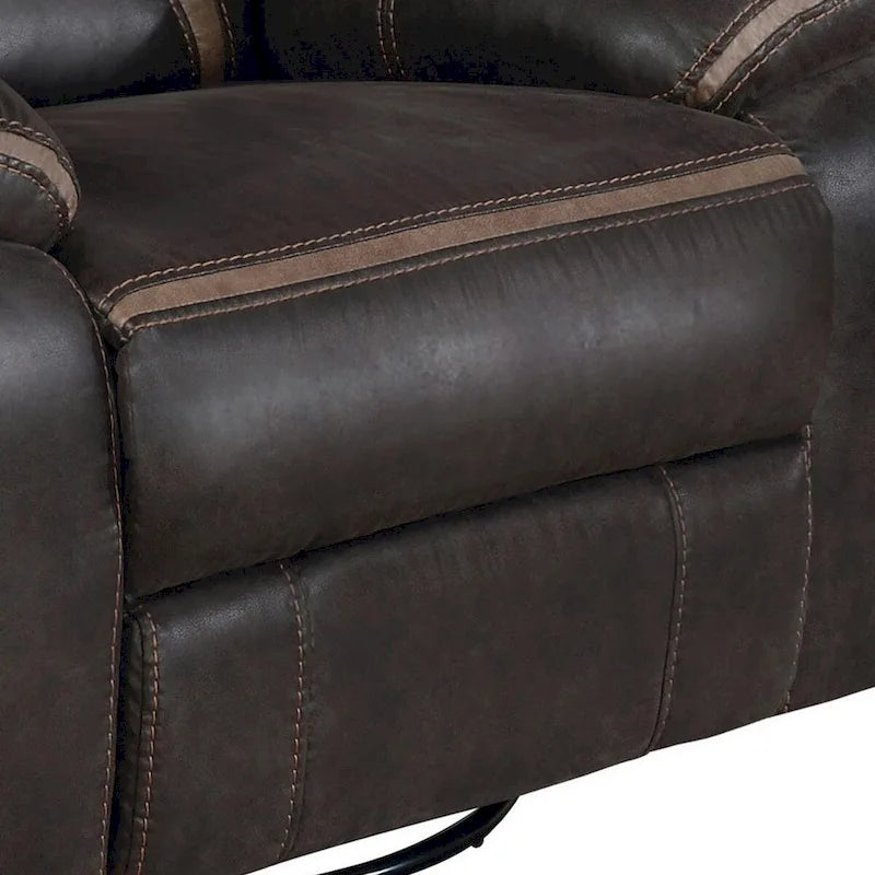 Fauteuil inclinable manuel coulissant de 41 pouces, avec coussin supérieur, en similicuir marron foncé
