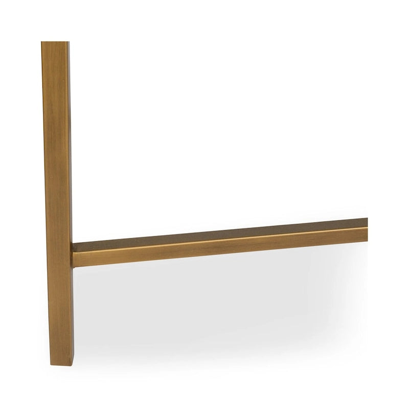 Console Art Déco en bois massif et cuir végétalien façon galuchat avec accents en laiton - 150 cm (L) x 41 cm (P) x 82 cm (H)