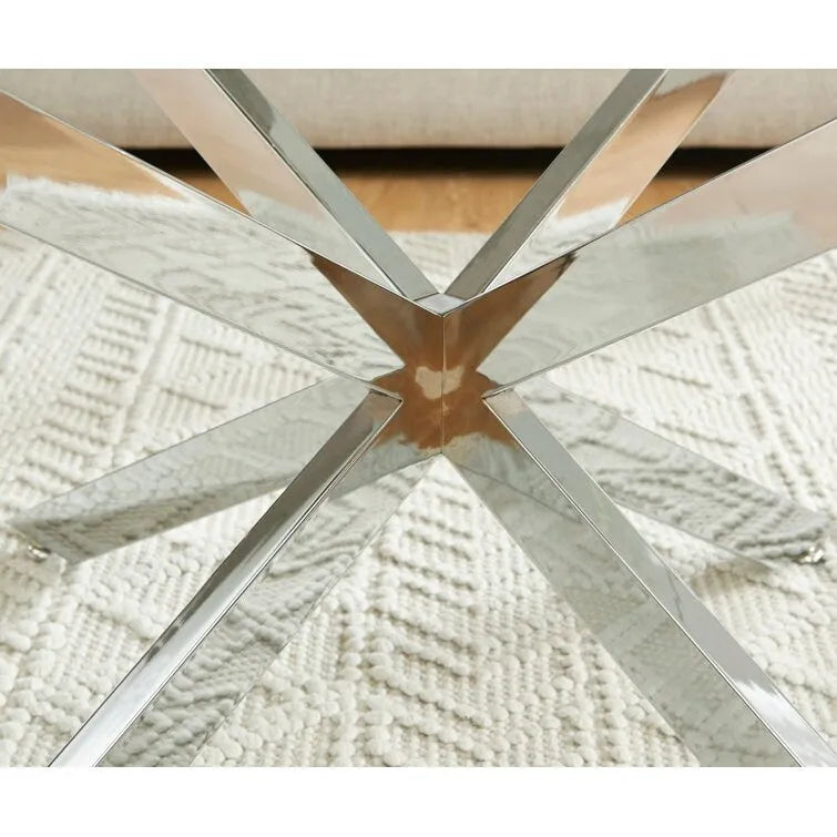 Table basse ronde de 35,4 avec plateau en verre