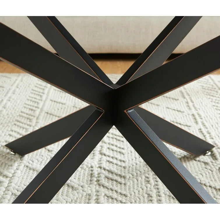 Table basse ronde de 35,4 avec plateau en verre